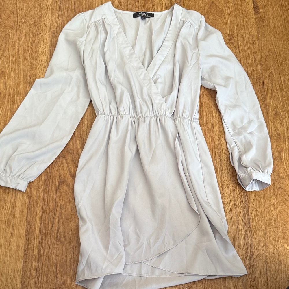 Lulu's Soft Gray Long Sleeve Dress